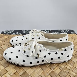 Kate Spade White Polka Dot Sneakers Size 8.5